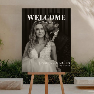 Elegantes Chic Hochzeit Willkommensschild Fotoplak Poster