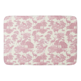 Elegantes Chic Light Pink Toile Deer Woodland Badematte