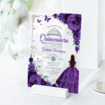 Elegantes Chic Lila Rosen Silber Quinceanera