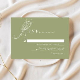 Elegantes Chic Moss Blumenmenü Auswahl Hochzeitsfe Begleitkarte