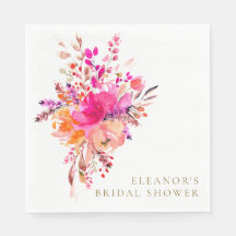 Elegantes Chic Pink Floral Brautparty Custom