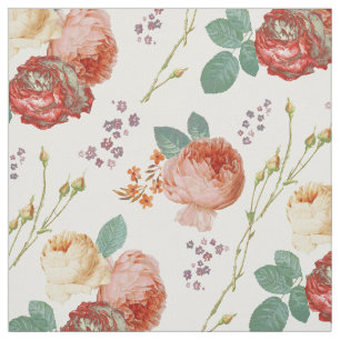 Elegantes Chic Pink Roses Blumenmuster Stoff