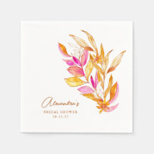 Elegantes Chic Pink Yellow Botanisches Brautparty