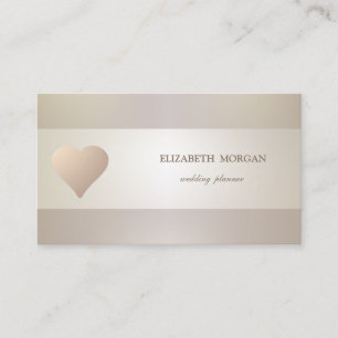 Elegantes Chic Raffiniertes, Rose Gold Herz Visitenkarte