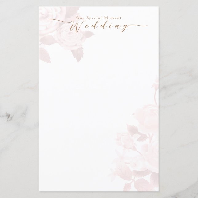Elegantes Chic Rose Blank Wedding Menu (Vorderseite)