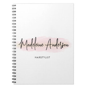Elegantes Chic Roségold Glitter Haarstylist Notizblock