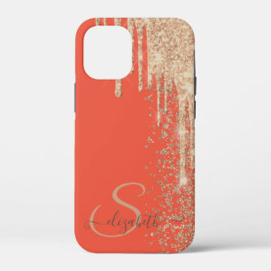 Elegantes Chic Roségold Glittertropfen Diamanten Case-Mate iPhone Hülle