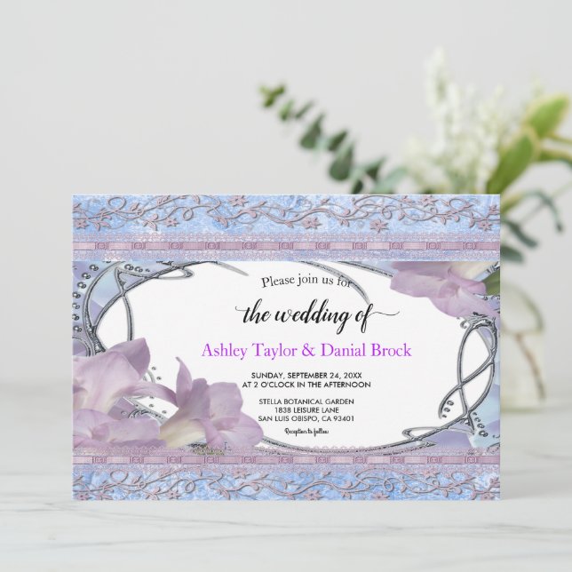 Elegantes Chic Script Extravagant Luxury Formal We Einladung (Stehend Vorderseite)