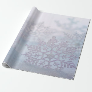 Elegantes Chic Silber-Schneeflocken Weihnachten Geschenkpapier