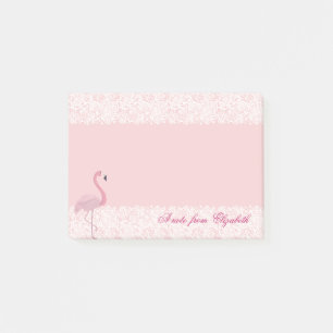 Elegantes Chic Stylisches Mädchen, Spitze, Rosa Fl Post-it Klebezettel