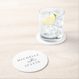 Elegantes Chic Wedding Probe Dinner Runder Pappuntersetzer