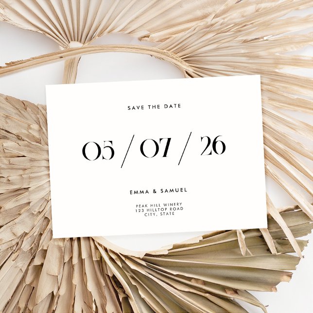 Elegantes Chic Wedding White Non-Foto Save the Dat Date (Von Creator hochgeladen)