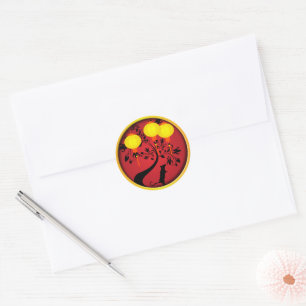 Elegantes chinesisches Neujahr Rat Gold Lanterns Runder Aufkleber