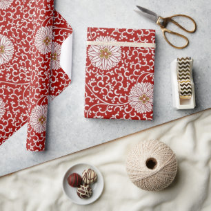 Elegantes chinesisches rotes goldenes Muster Geschenkpapier