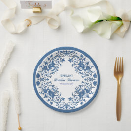 Elegantes Chinoiserie Antique Muster Brautparty Pappteller
