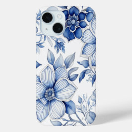 Elegantes Chinoiserie Blau-Weiß-Blumenmuster Case-Mate iPhone Hülle