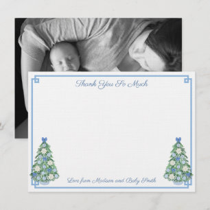 Elegantes Chinoiserie Holidays Baby Shower Foto Dankeskarte
