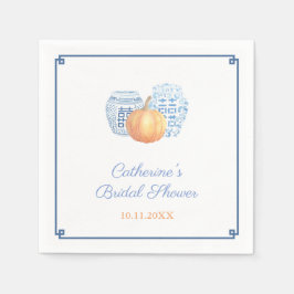 Elegantes Chinoiserie Pumpkin Brautparty Party Serviette