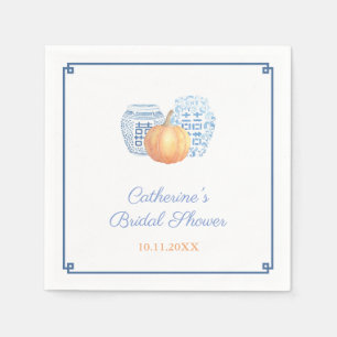 Elegantes Chinoiserie Pumpkin Brautparty Party Serviette