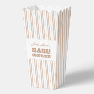 Elegantes Choco-Braun gestreiftes Muster Baby Show Geschenkschachtel
