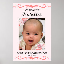 Elegantes CHRISTENING DATEI Party Begrüßung Poster
