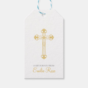 elegantes CHRISTENING oder BAPTISM-Goldkreuz   Geschenkanhänger