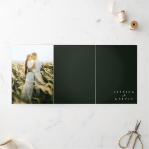 Elegantes Christliches Foto Hochzeit Einladung Grü