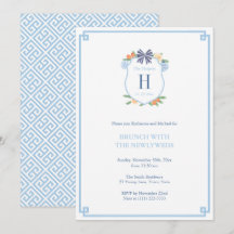 Elegantes Christmas Citrus Wappen Newlyweds Brunch