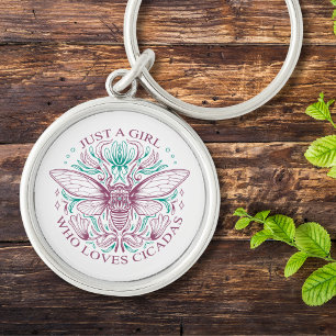 Elegantes Cicada Zitat für Girls Line Kunst, Dicht Schlüsselanhänger