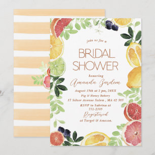 Elegantes Citrus-Brautparty Einladung