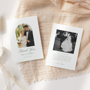 Elegantes Classic Arch Foto Hochzeit Dankeskarte