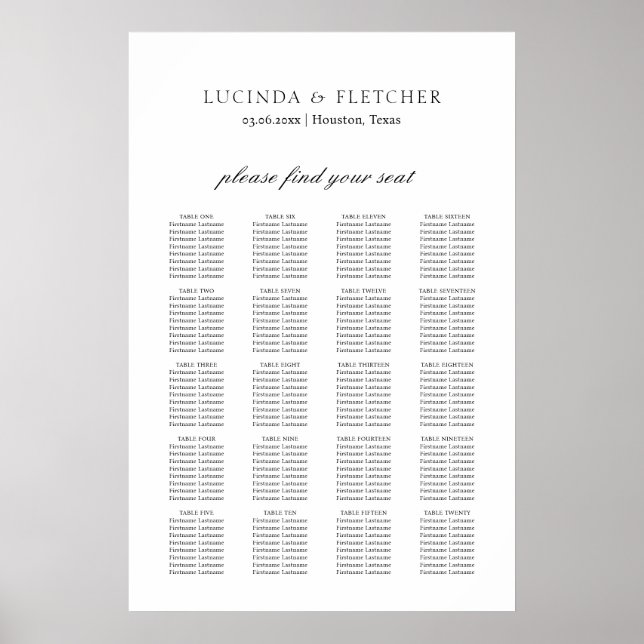 Elegantes Classic-Formblatt für Hochzeiten Poster (Vorne)