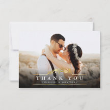 Elegantes Classic Typografy Foto Wedding Vielen Da