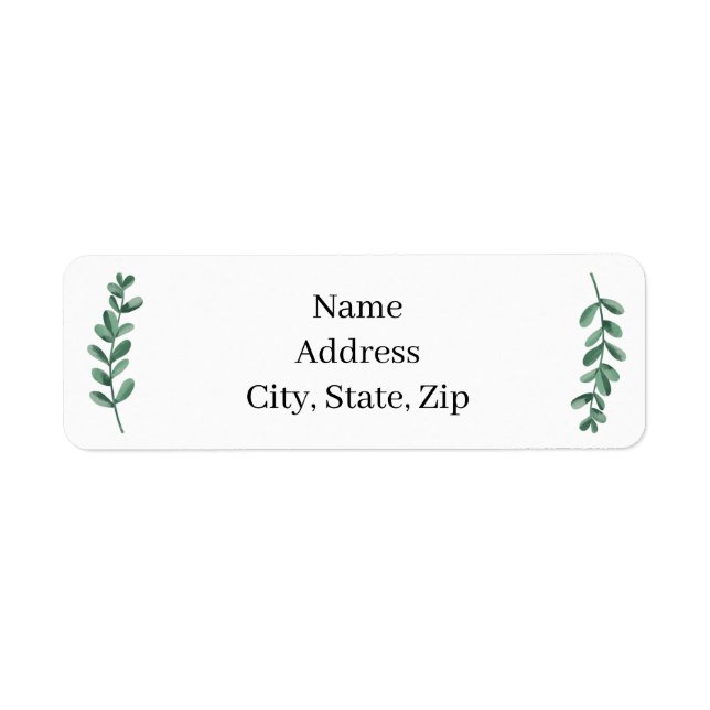 Elegantes Classic Watercolor Green Blätter Adresse (Vorne)