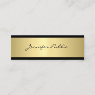 Elegantes Clean Design Gold Glamour Beruflich Mini Visitenkarte