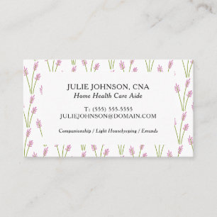 Elegantes CNA-Zuhause HealthCare rosa Blumenmuster Visitenkarte