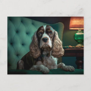 Elegantes Cocker Spaniel Klassisches Porträt-Desig Postkarte