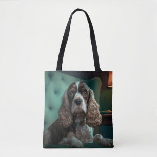 Elegantes Cocker Spaniel Klassisches Porträt-Desig Tasche