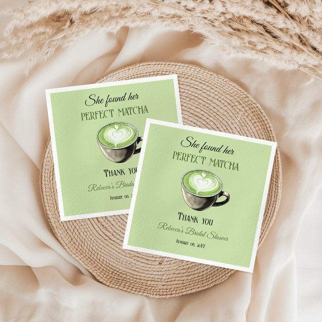 Elegantes Coffee Theme Perfect Matcha Brautparty Serviette (Von Creator hochgeladen)