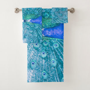 Elegantes Colorful Peacock Artwork   HandtuchSet Badhandtuch Set