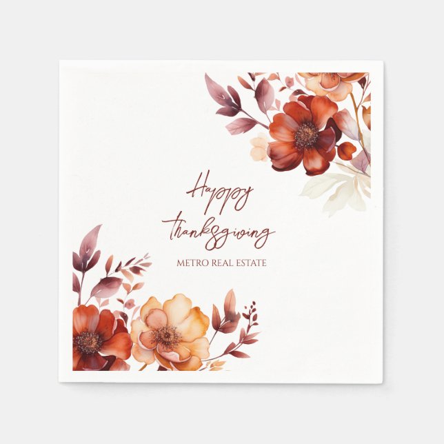Elegantes Company Erntedank Party Serviette (Vorderseite)