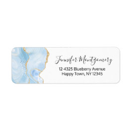 Elegantes Cooles Blue Agate und Gold Glitzer Ribbo