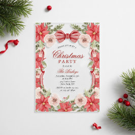 Elegantes Coquette Floral Weihnachten Party Acryleinladungen