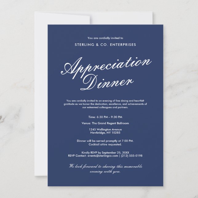 Elegantes Corporate Appreciation - Einladung (Vorderseite)