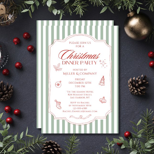 Elegantes Corporate Christmas Dinner Party Holiday Einladung (Von Creator hochgeladen)