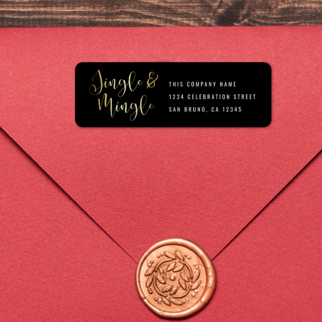 Elegantes Corporate Jingle & Mingle-Party (The Return Address Label Mock-up)