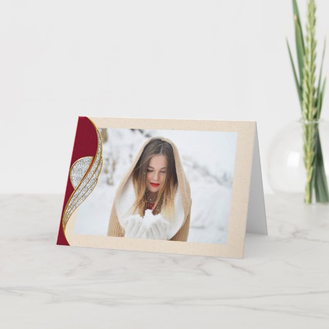 Elegantes Country Foto Weihnachtskarte Feiertagskarte (Vorderseite)