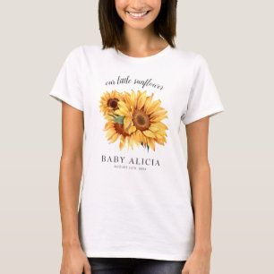 Elegantes Country Sunflower Baby Dusche T-Shirt
