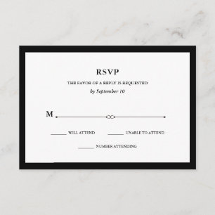 Elegantes Couturen   Schwarzweiss-UAWG RSVP Karte