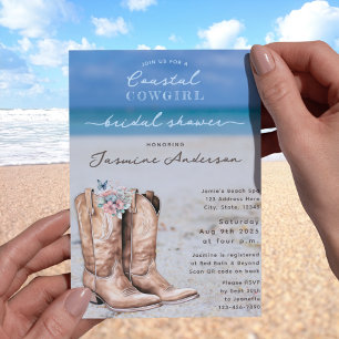 Elegantes Cowgirl Beach Brautparty Einladung